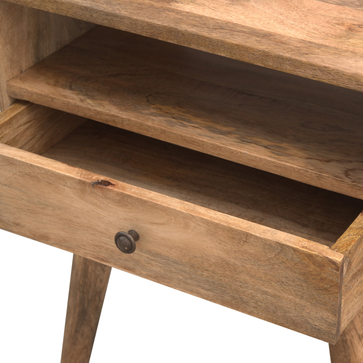Artisan Furniture Solid Wood Modern Bedside with Open Slot