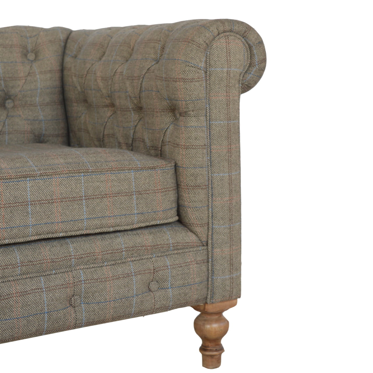 Artisan Furniture Solid Wood Multi Tweed 2 Seat Chesterfield