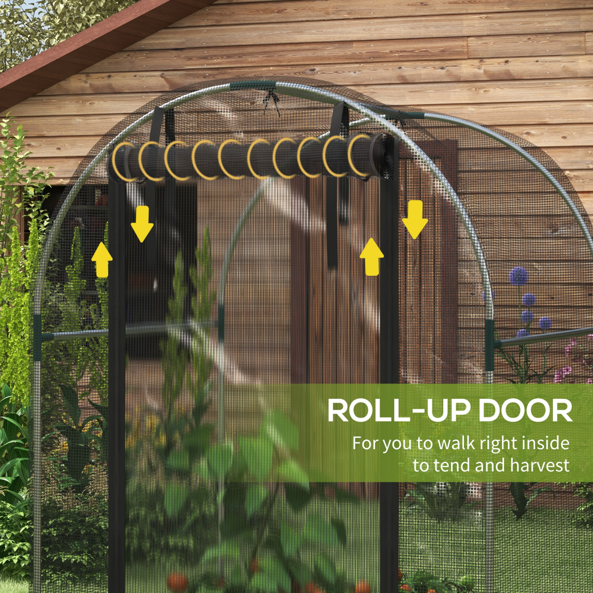 Outsunny Fruit Cage, Plant Protection Tent, 1.2 x 1.2 x 1.9m, Black