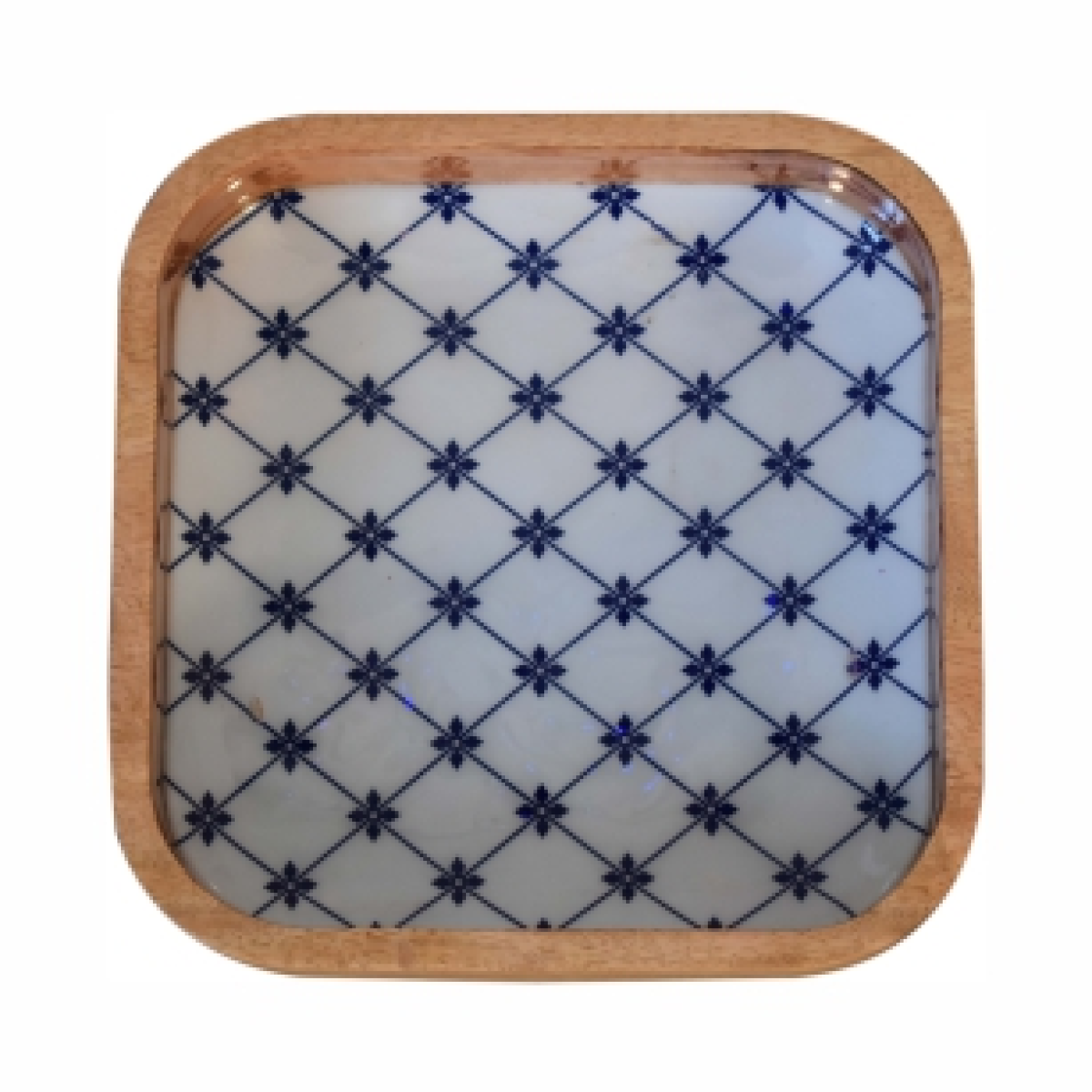 Artisan Furniture Serveware - Blue and White Square Bowl Set of 2