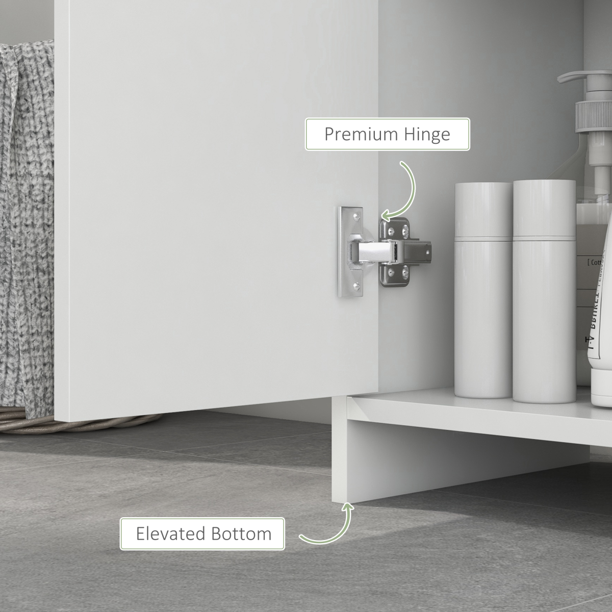 HOMCOM Narrow Bathroom Cabinet, Slim Bathroom Cupboard, White
