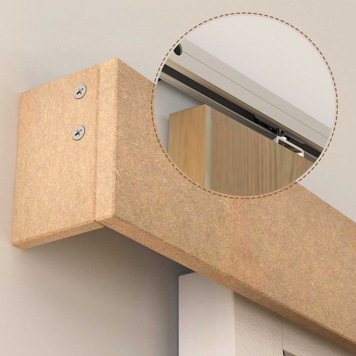 HOMCOM Sliding Barn Door Closet Hardware Track Kit for Slingle Door 6.5FT/2000mm