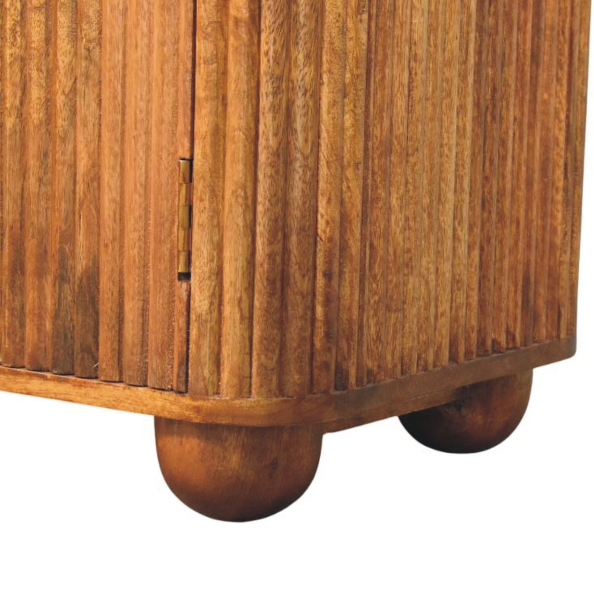 Artisan Furniture Solid Wood Solis Fluted Mini Sideboard, 2 Doors, 2 Shelves, Beige