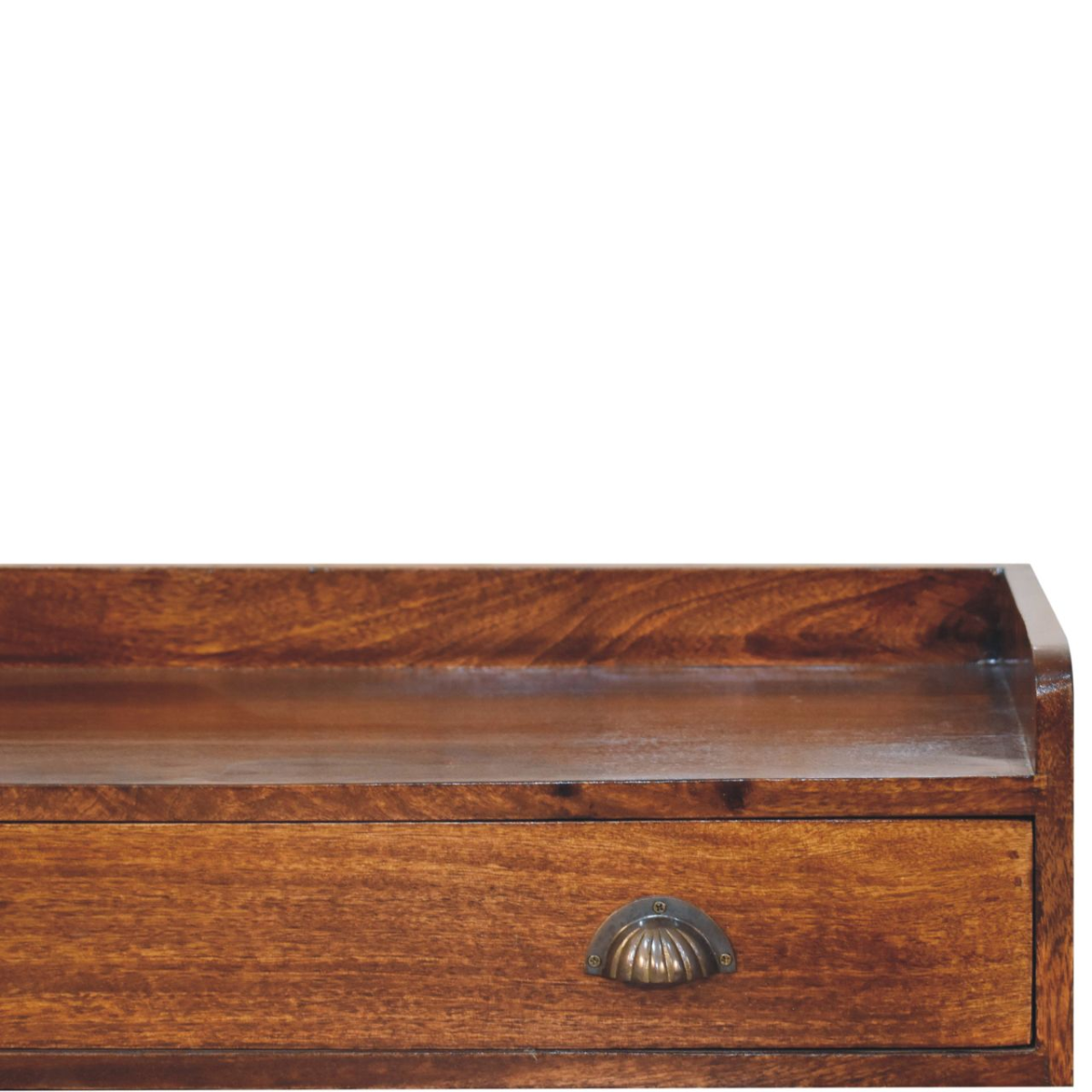 Artisan Furniture Solid Wood Belmont Wall-Mounted Console Shelf, 1 Drawer, Dark Brown
