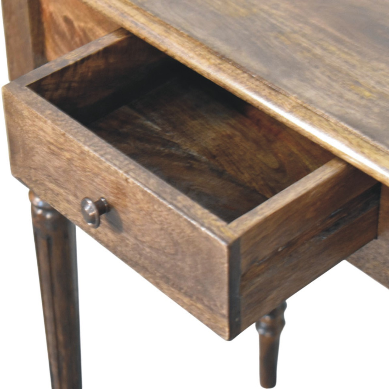 Artisan Furniture Solid Wood Heritage Turned-Leg Desk, 1 Drawer, Brown