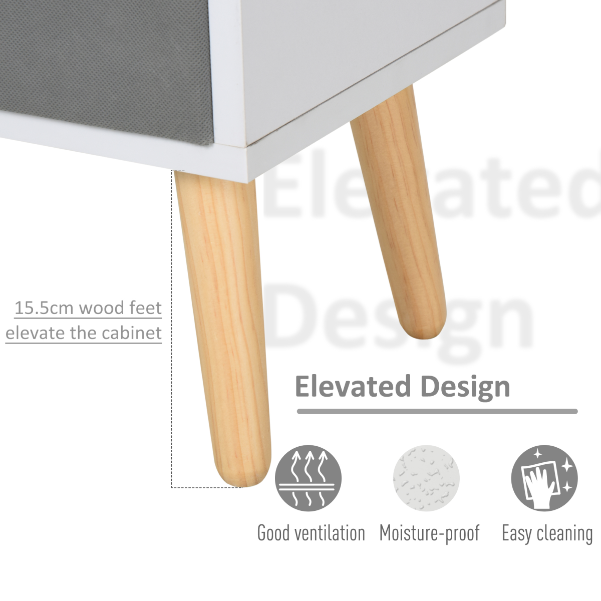 70 x 56cm Freestanding 4 Cube Storage Cabinet Unit Bookcase w/ 2 Drawer