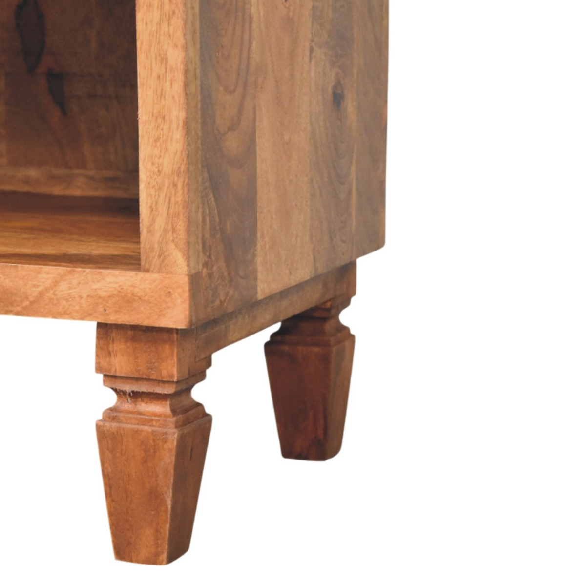 Artisan Furniture Solid Wood Arno Shoe Storage Unit in Golden Teak, 2 Drawers, 1 Shelf, Beige