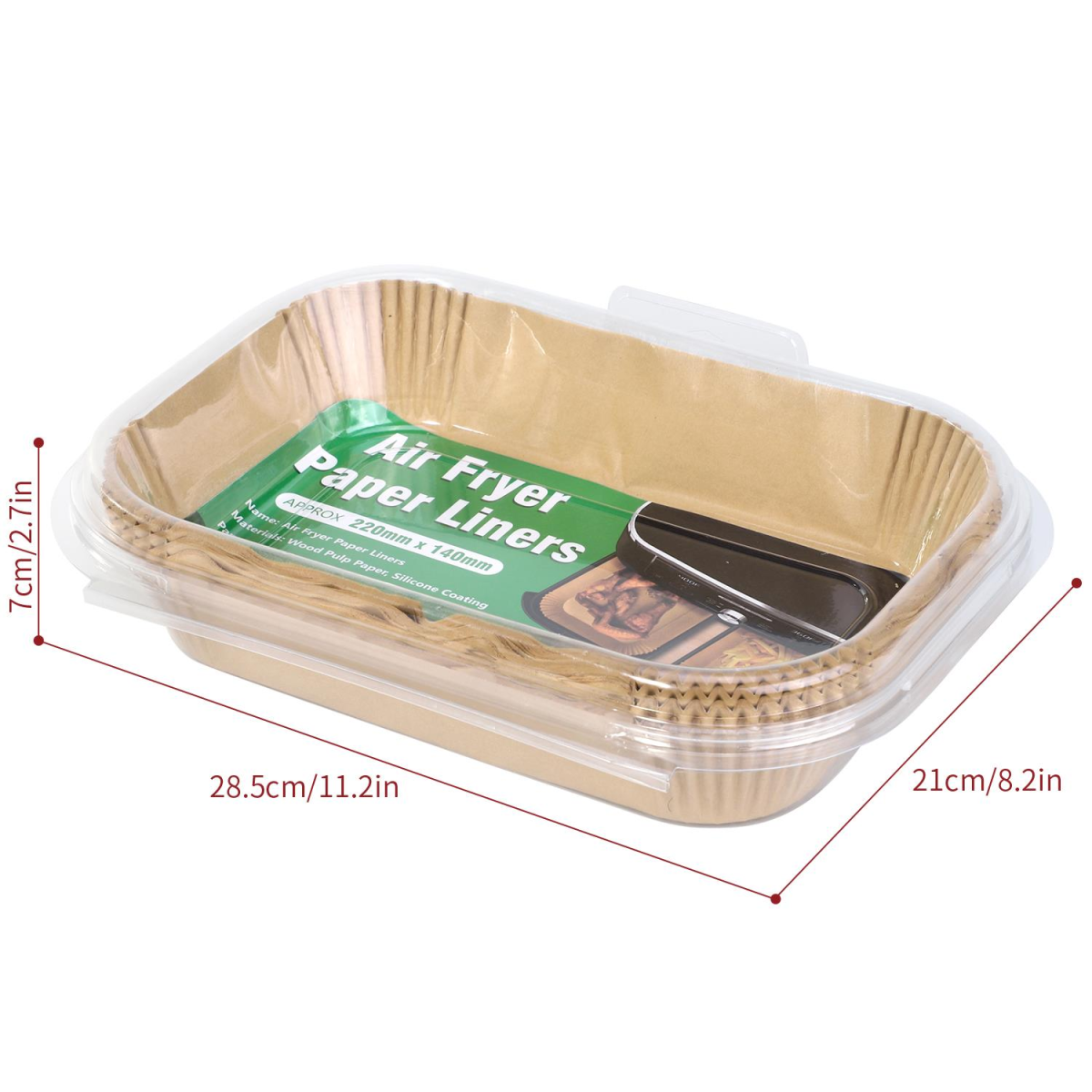 Vinsani 100pcs Air fryer paper liners 1010406