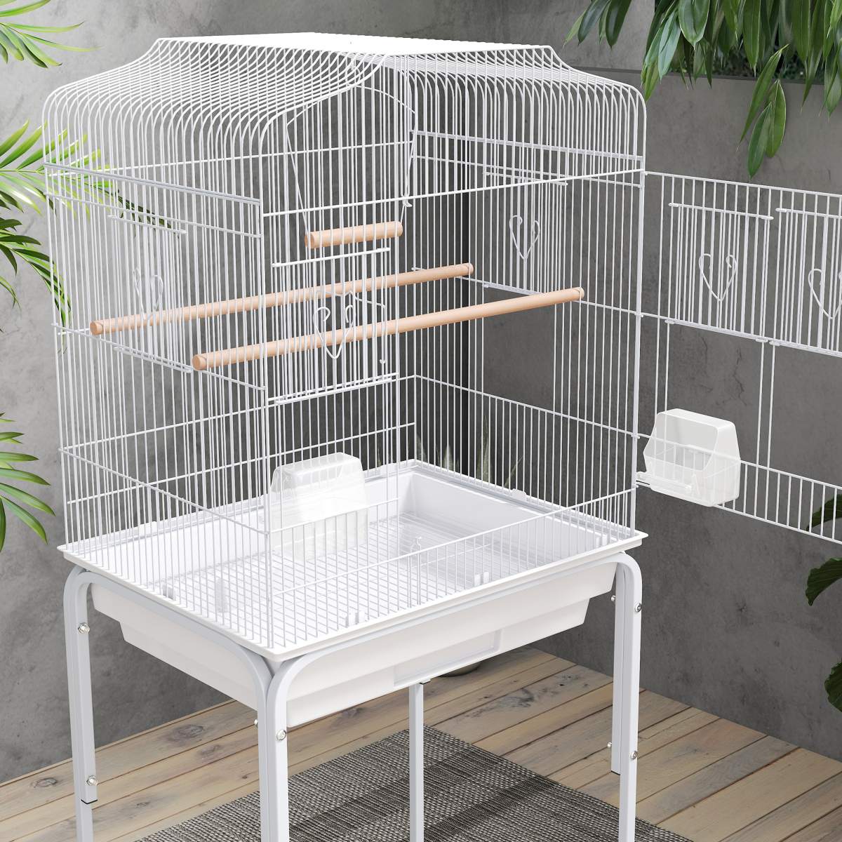 Bird Cage Starter Kit with Detachable Rolling Stand