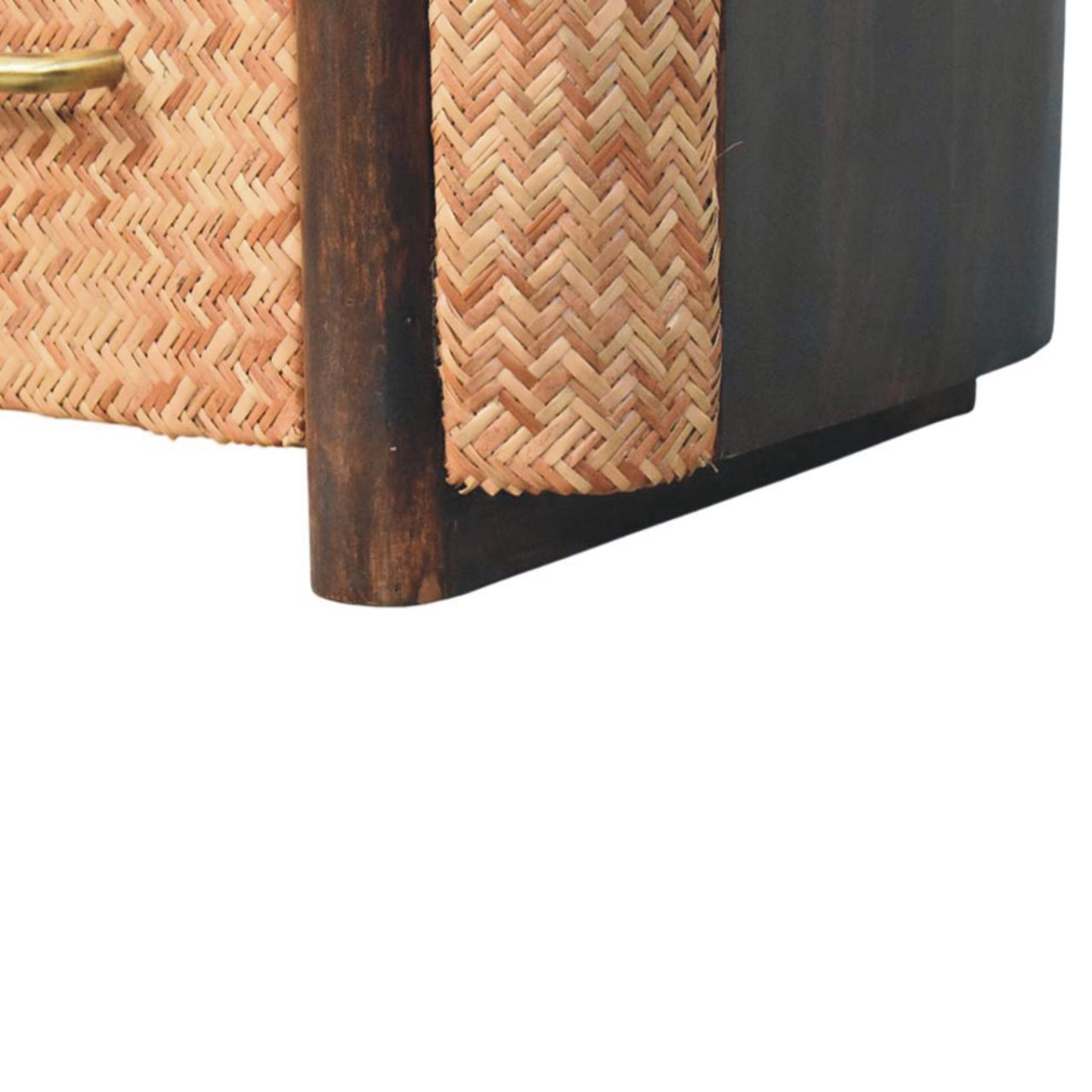 Artisan Furniture Solid Wood Havana Canefront Drawers, 2 Drawers, Dark Brown