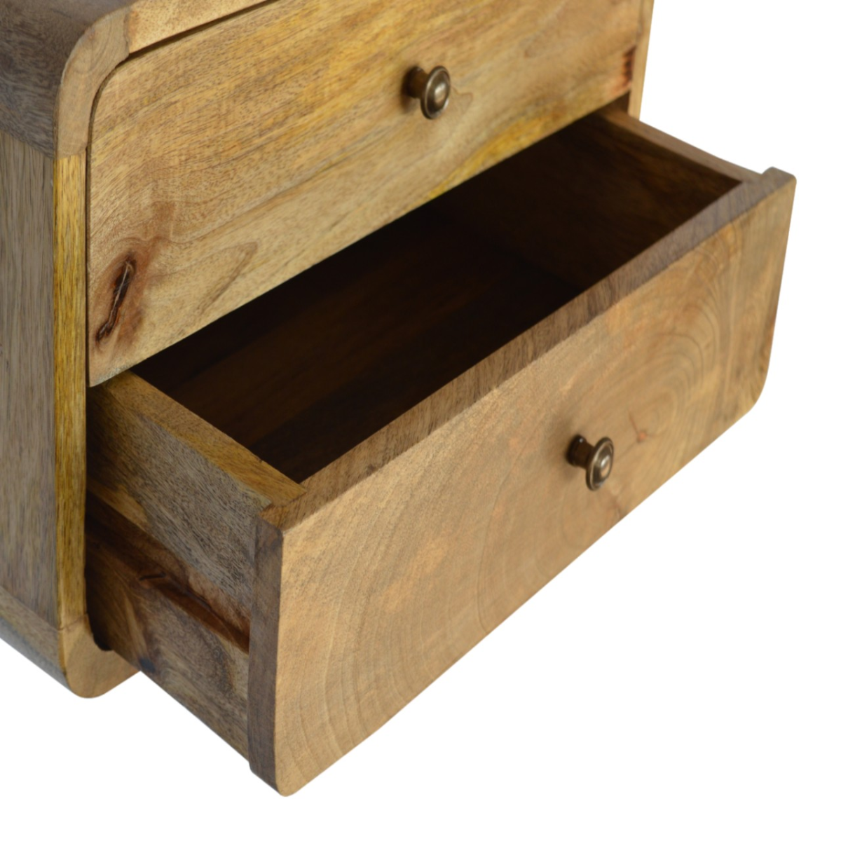 Artisan Furniture Solid Wood Oak-ish 2 Drawer Floating Bedside