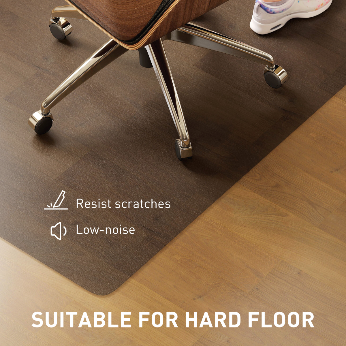 HOMCOM Home Office Hard Floor Protector Chair Mat Non Slip Frosted, Black