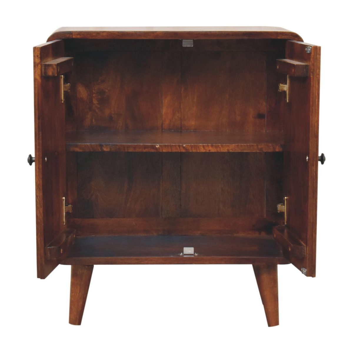 Artisan Furniture Solid Wood Mini Classic Chestnut Cabinet, 2 Doors, Brown