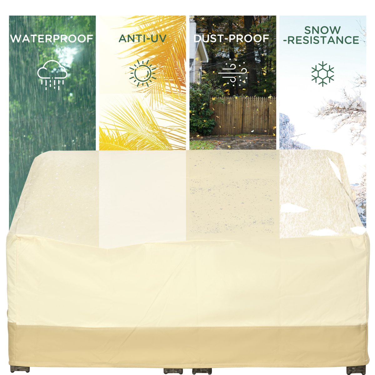 Waterproof Furniture Cover For 3 Seat Rattan Sofa
