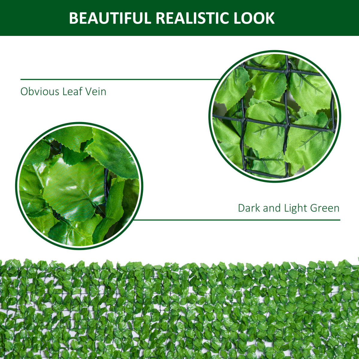 Outsunny Decorative Trellis with Artificial Leaves, 3 x 1m, Ivy Leaves
