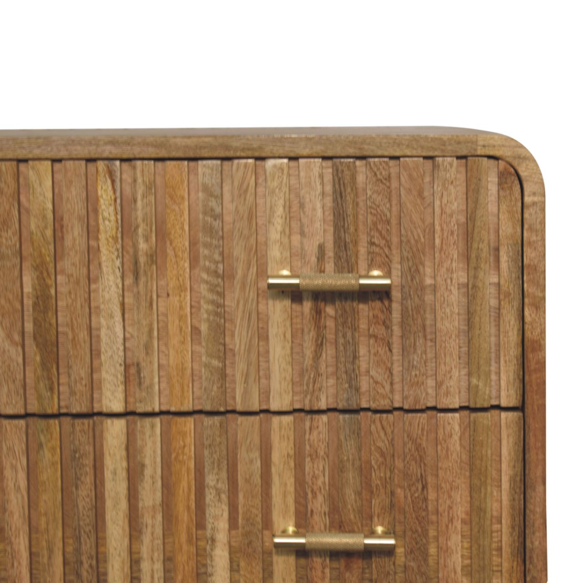 Artisan Furniture Solid Mango Wood T-bar Ridged Chest