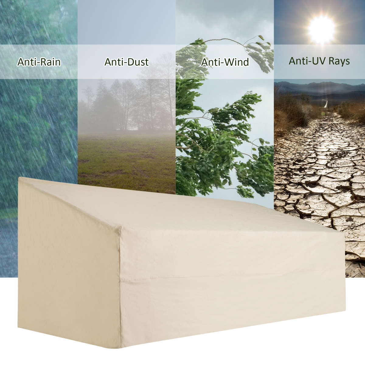 Waterproof Furniture Cover For 3 Seat Sofa, 218Lx111Wx101H cm