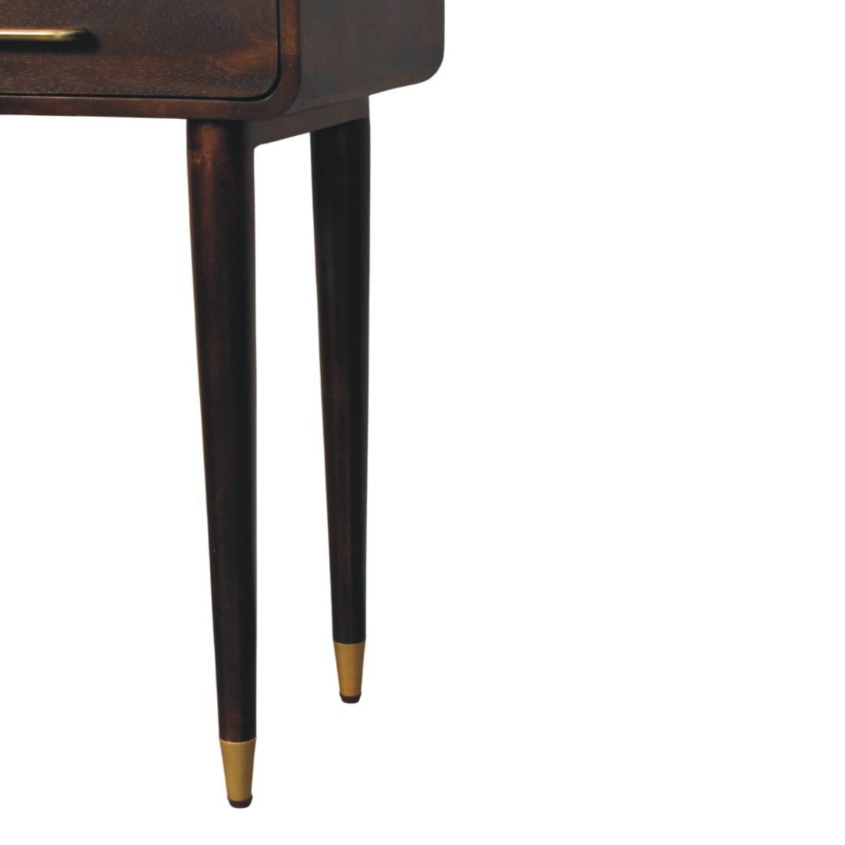 Artisan Furniture Solid Wood Apollo Loop Console Desk, 2 Drawers, 1 Open Slot, Dark Brown