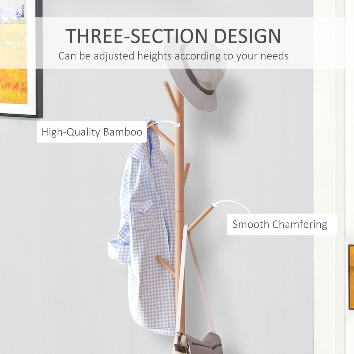 Coat Rack Storage Bench Hallway Tree Hat Hanger Entryway Bedroom Stand