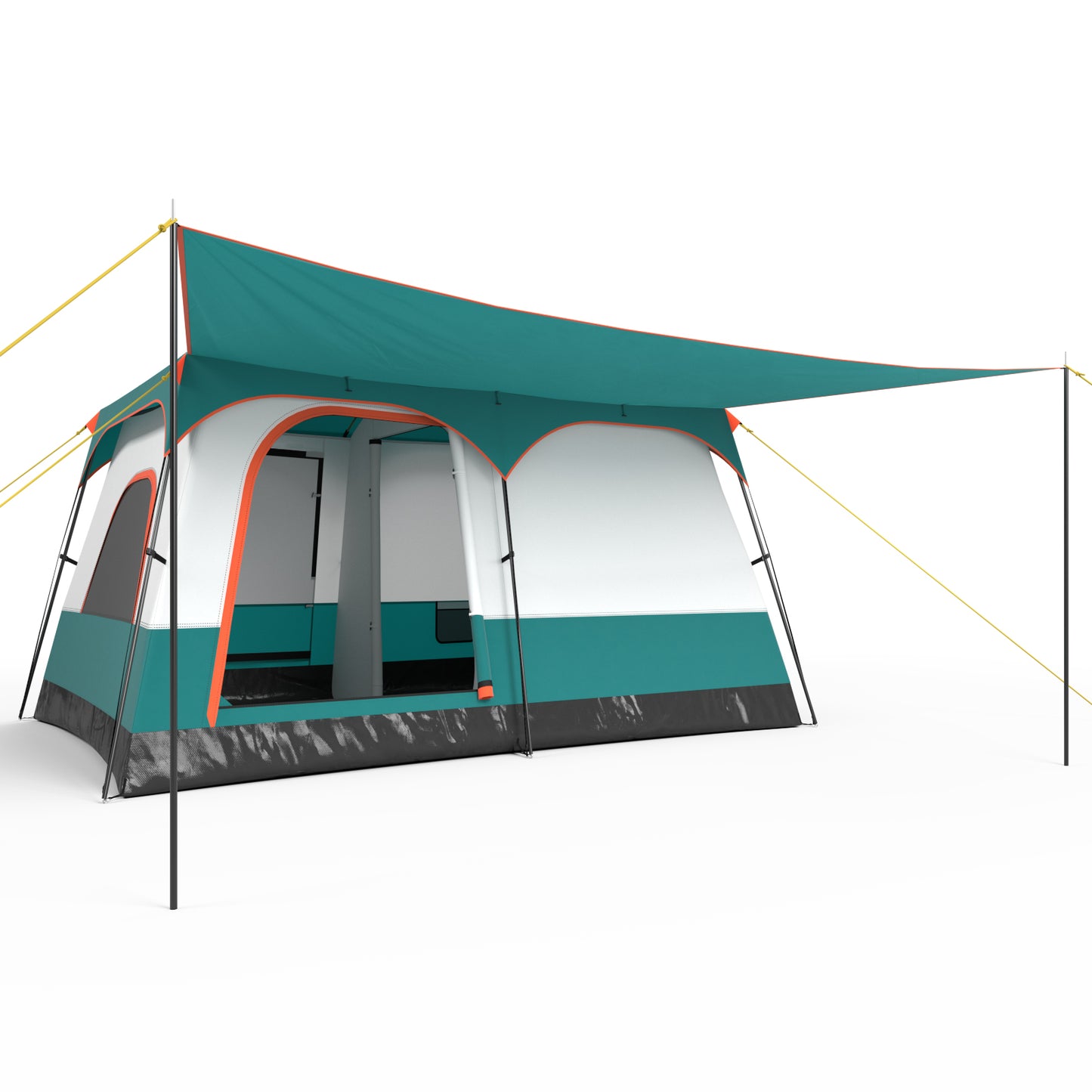 6/8/10-Person Camping Tent with Porch and Rainfly-L