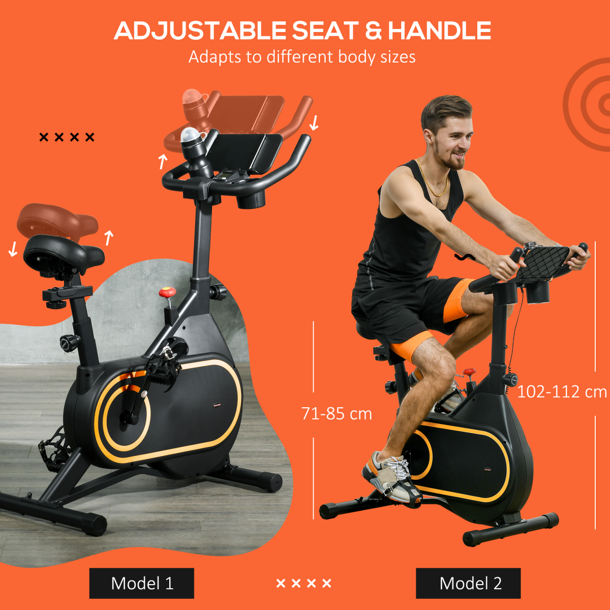 SPORTNOW Exercise Bike - Home Cardio Workout with LCD Display