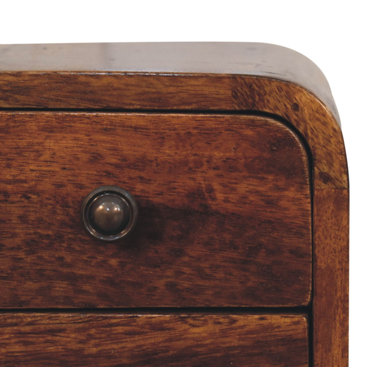 Artisan Furniture Solid Wood Extra Mini Curved Chestnut Bedside