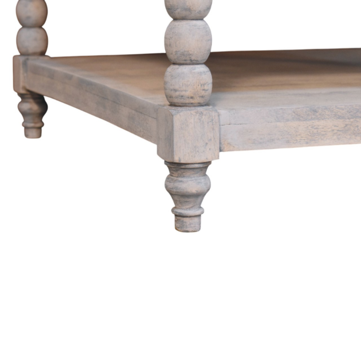 Artisan Furniture Solid Wood Barclay Acid Wash Coffee Table, 1 Shelf, Beige