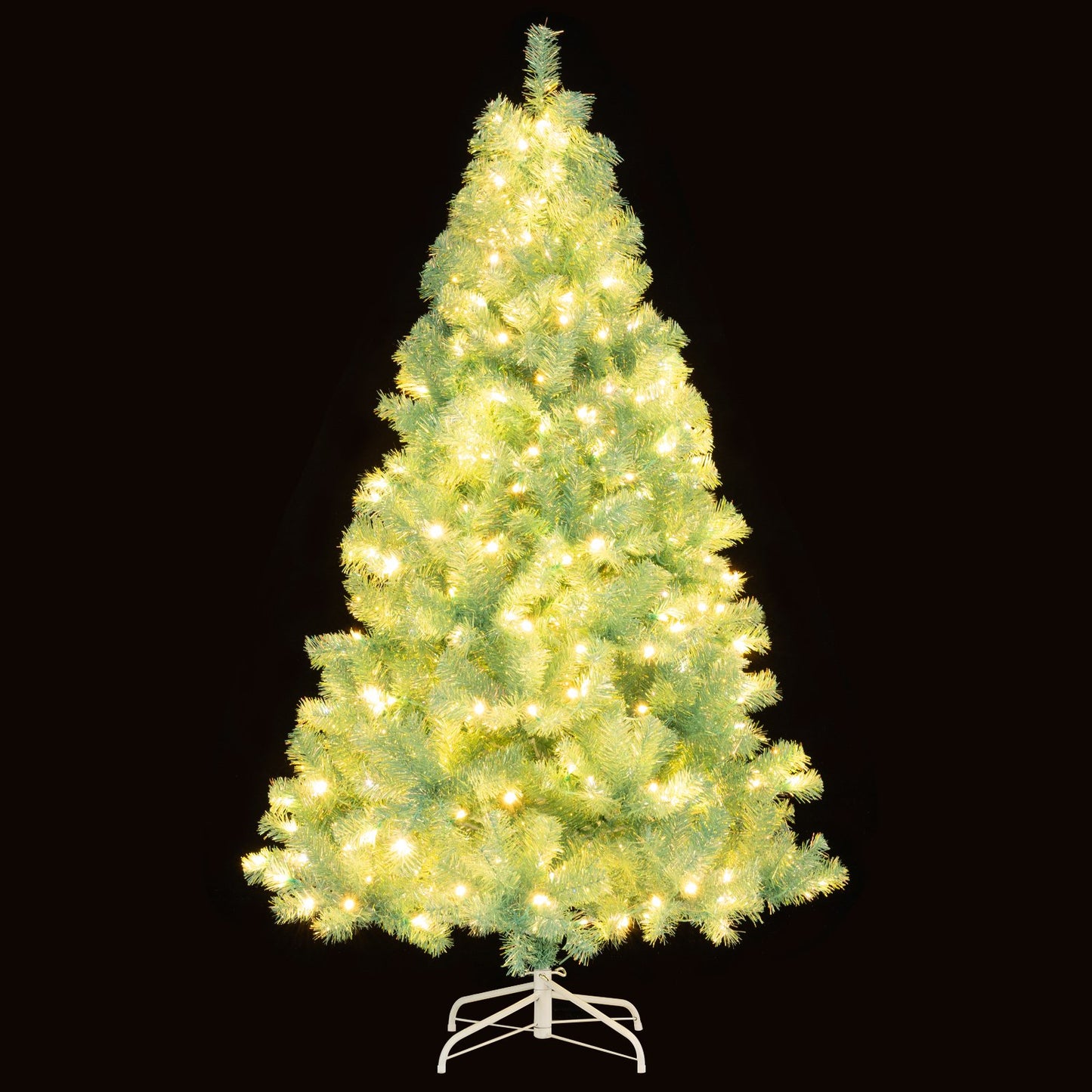 6 FT Artificial Xmas Tree with 688 Branch Tips and 250 Warm White LED Lights-Purple