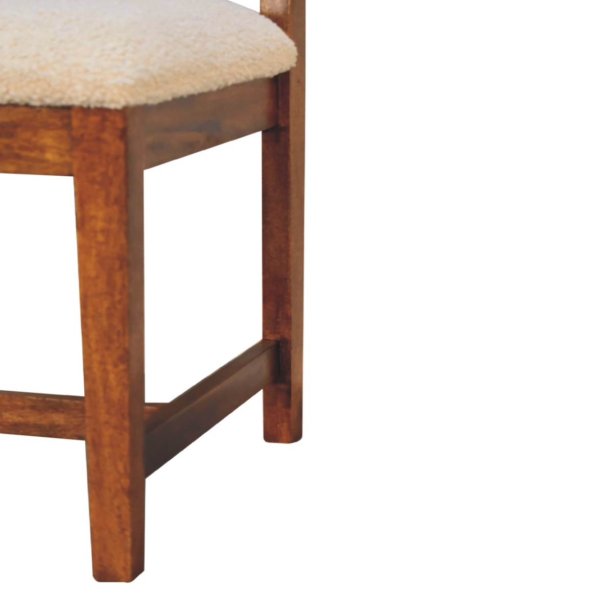 Artisan Furniture Solid Wood Cream Boucle Rattan Chair