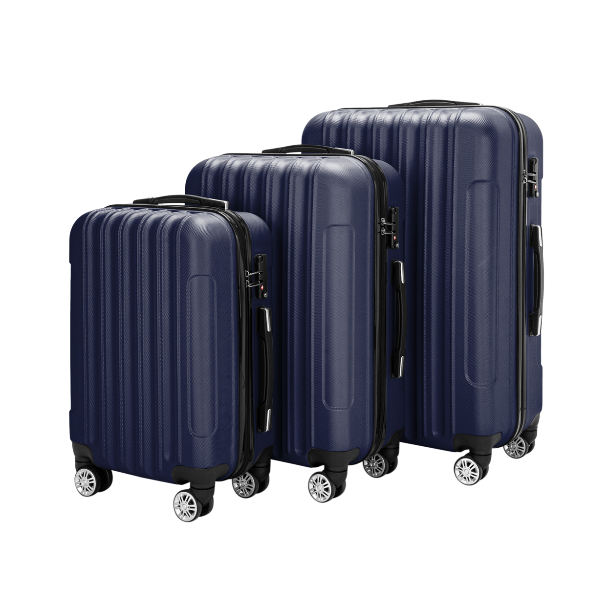3 Pcs Suitcase Lightweight ABS Carry-on Hand Luggage 4 Spinner Wheels Trolley Case