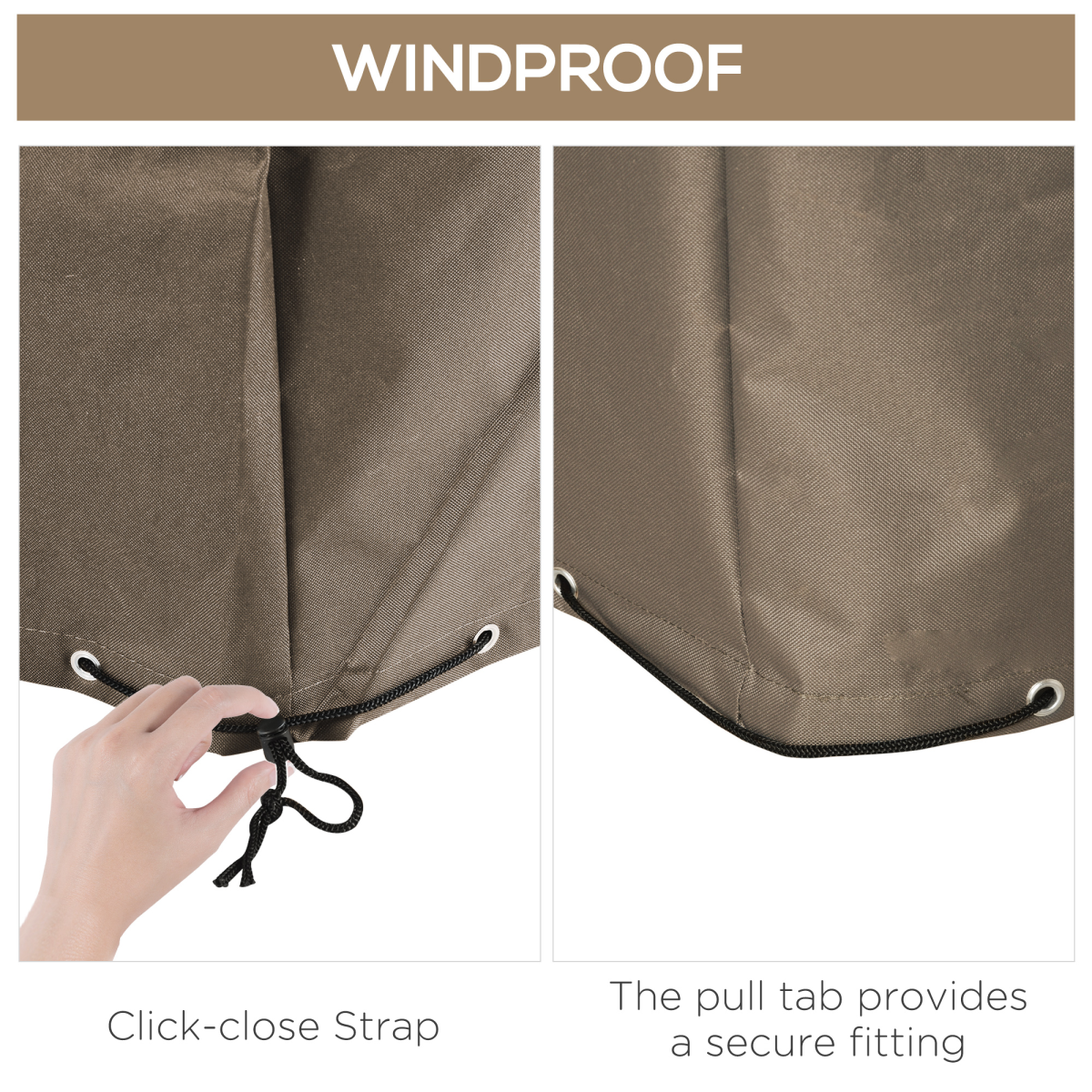 275x205cm Outdoor Furniture Protective Cover Water UV Resistant Beige Outsunny