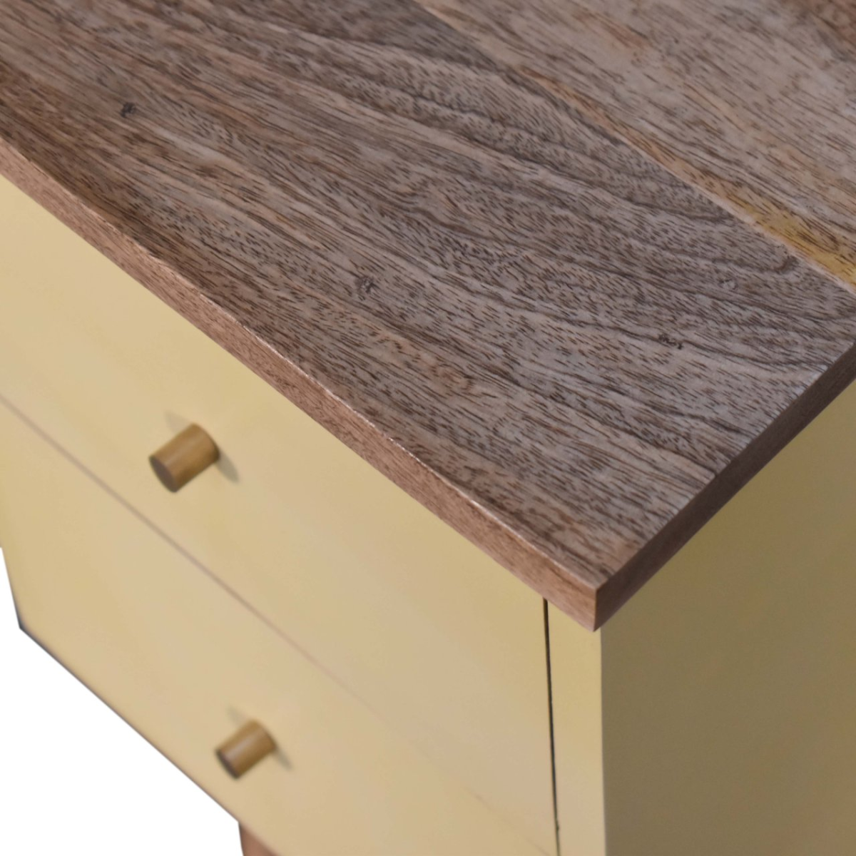 Artisan Furniture Solid Wood Yellow Hand Painted Bedside