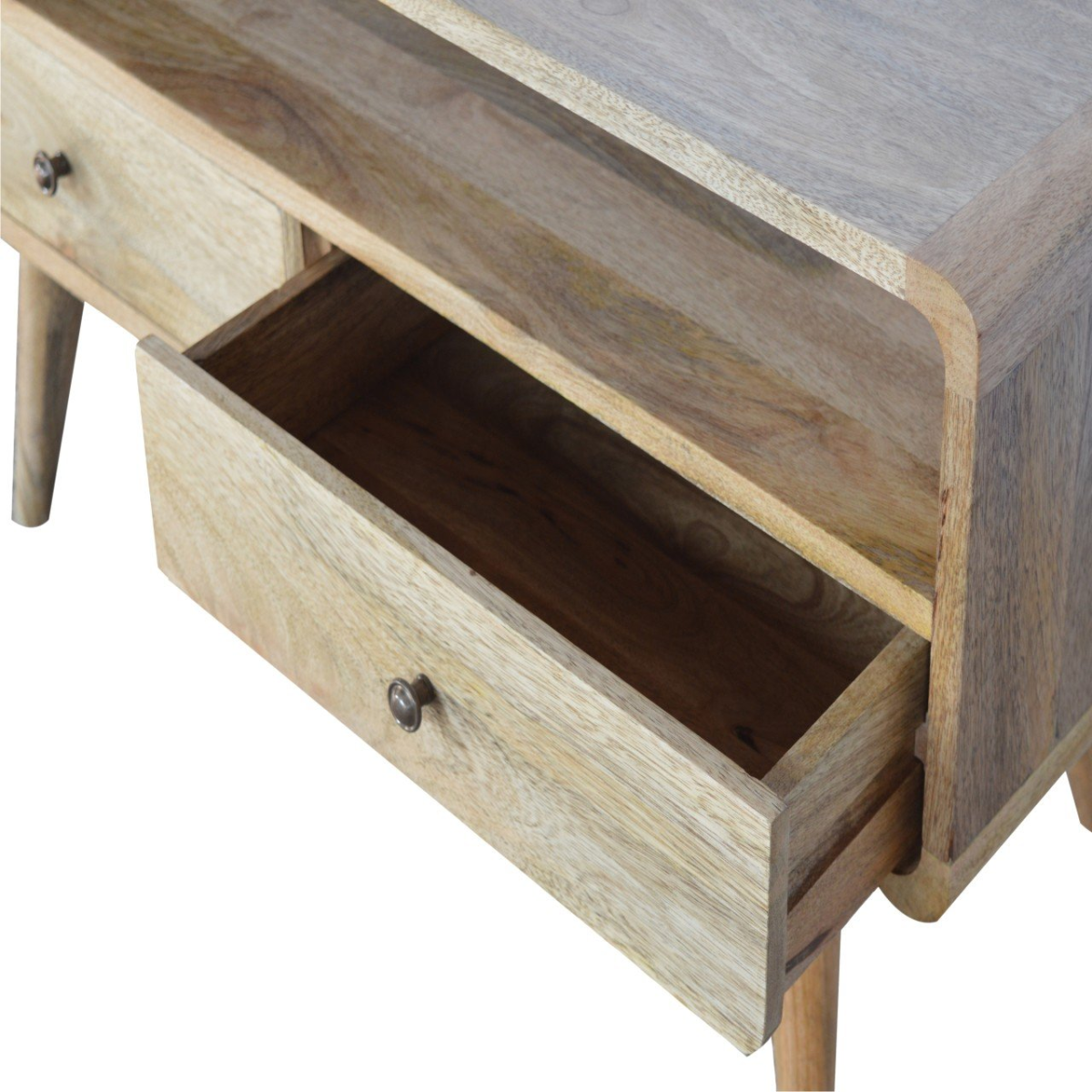 Artisan Furniture Solid Wood Curved Oak-ish Media Unit