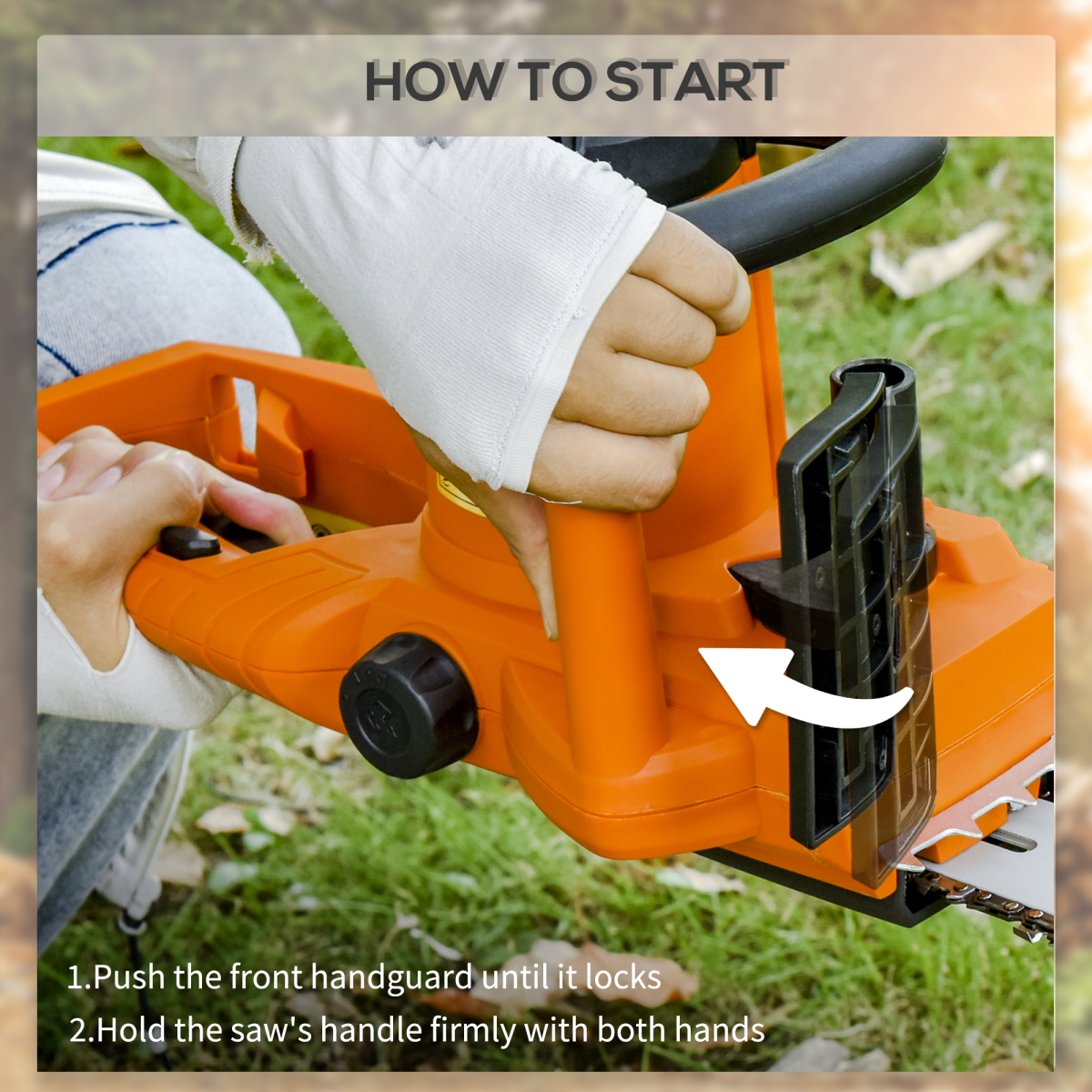 DURHAND Electric Chainsaw, 2000 W, 40 cm Blade-Orange