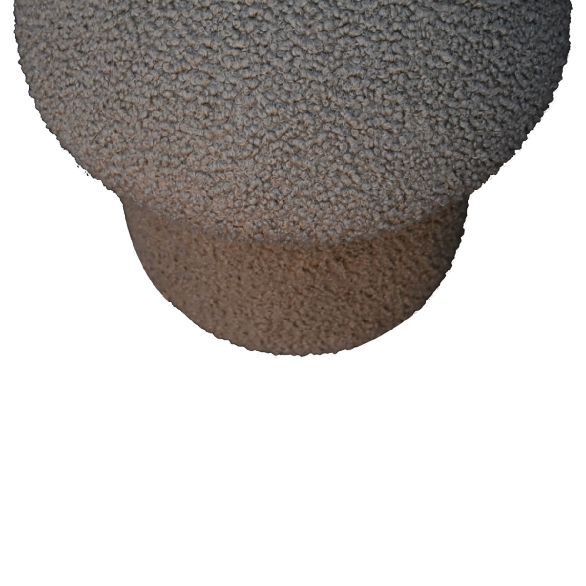 Artisan Furniture Solid Mango Wood Mud Boucle Mushroom Footstool