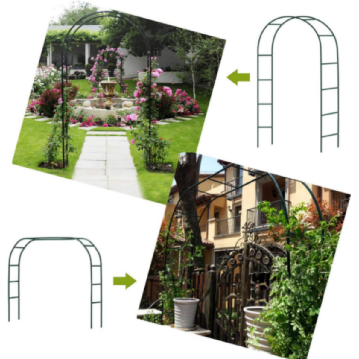 7.9FT Garden Arch Trellis Arched Balloon Climbing Plant Metal Tubular Archway