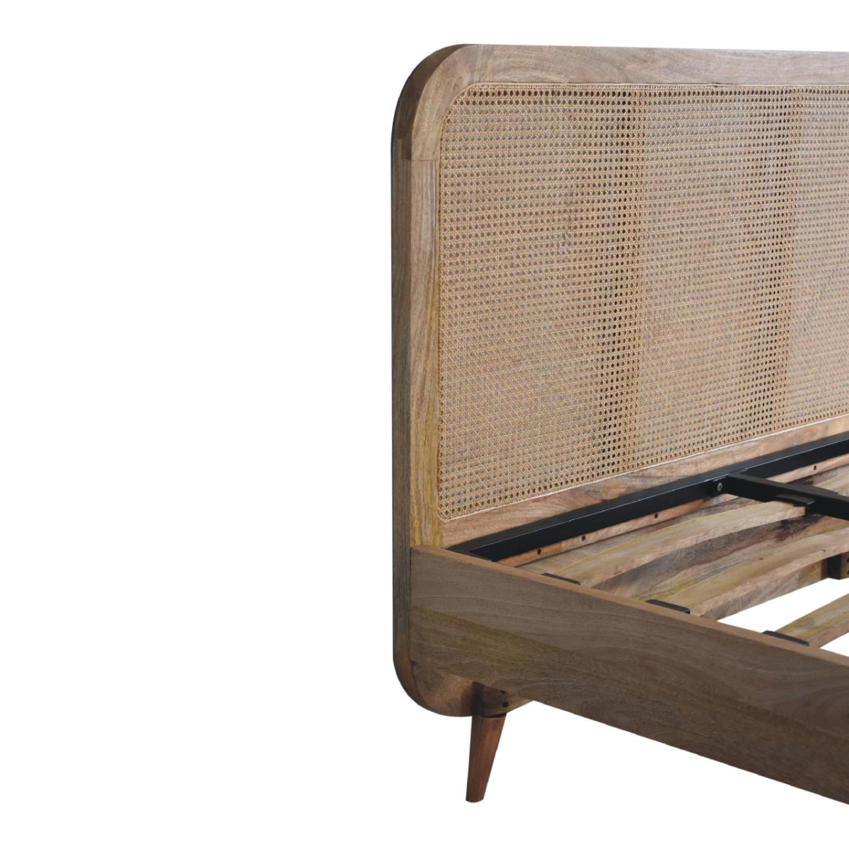 Artisan Furniture Solid Wood Rattan Bed, Beige