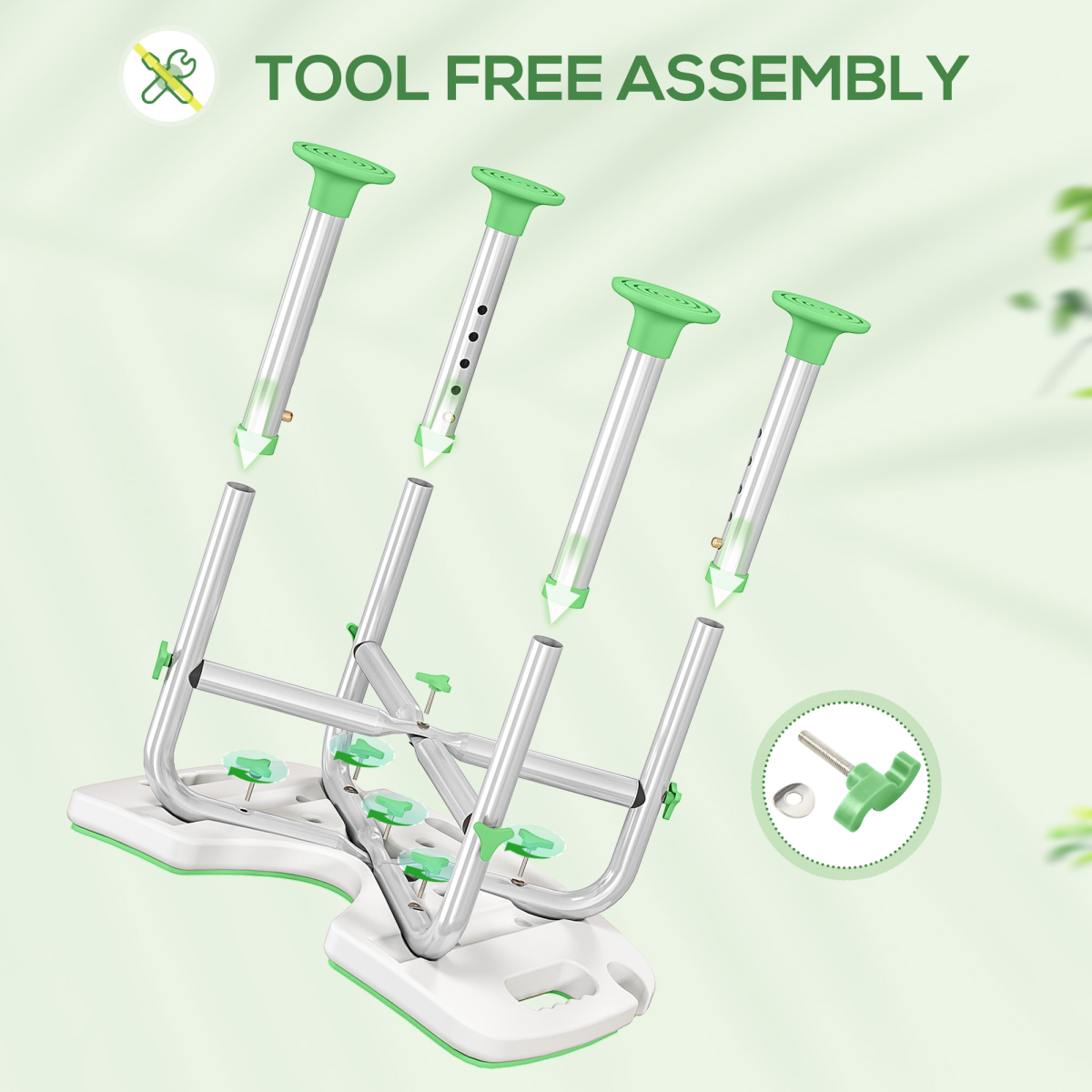 HOMCOM Aluminium Shower Stool for Elderly Disabled Non-Slip Bath Stool Green