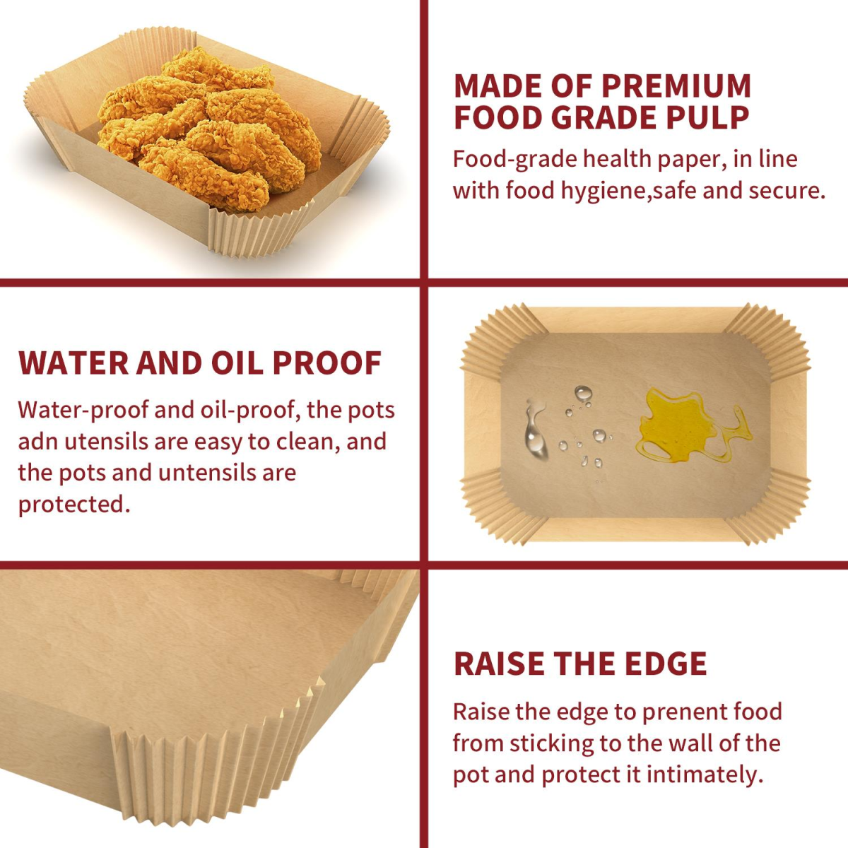 Vinsani 200pcs Air fryer paper liners 1010407