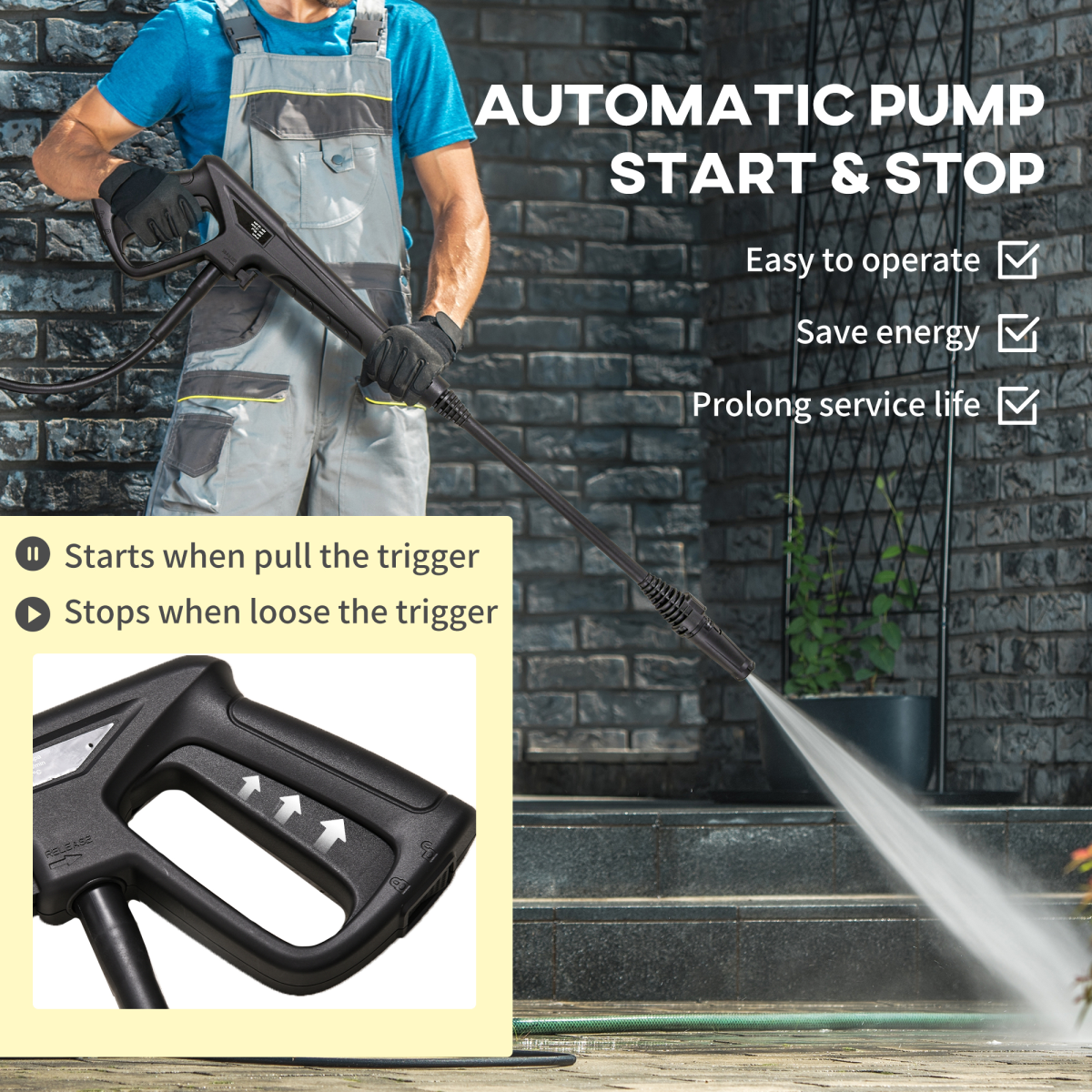 DURHAND Portable Power Washer 1800W, 150 Bar, 510 L/h for Garden, Car, Furniture
