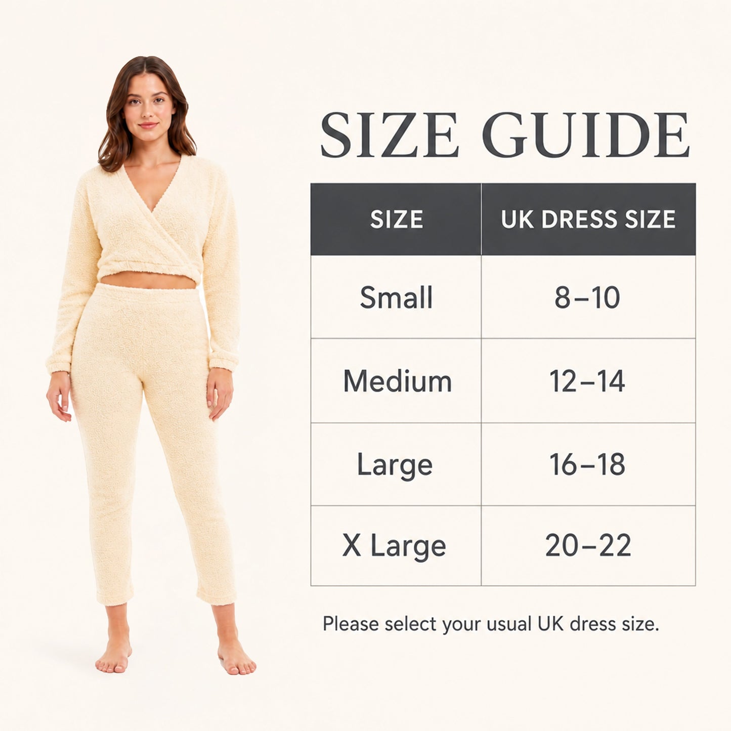 Daisy Dreamer Women's Teddy Fleece Loungewear Set With Long Sleeve Wrap Top And Stretch