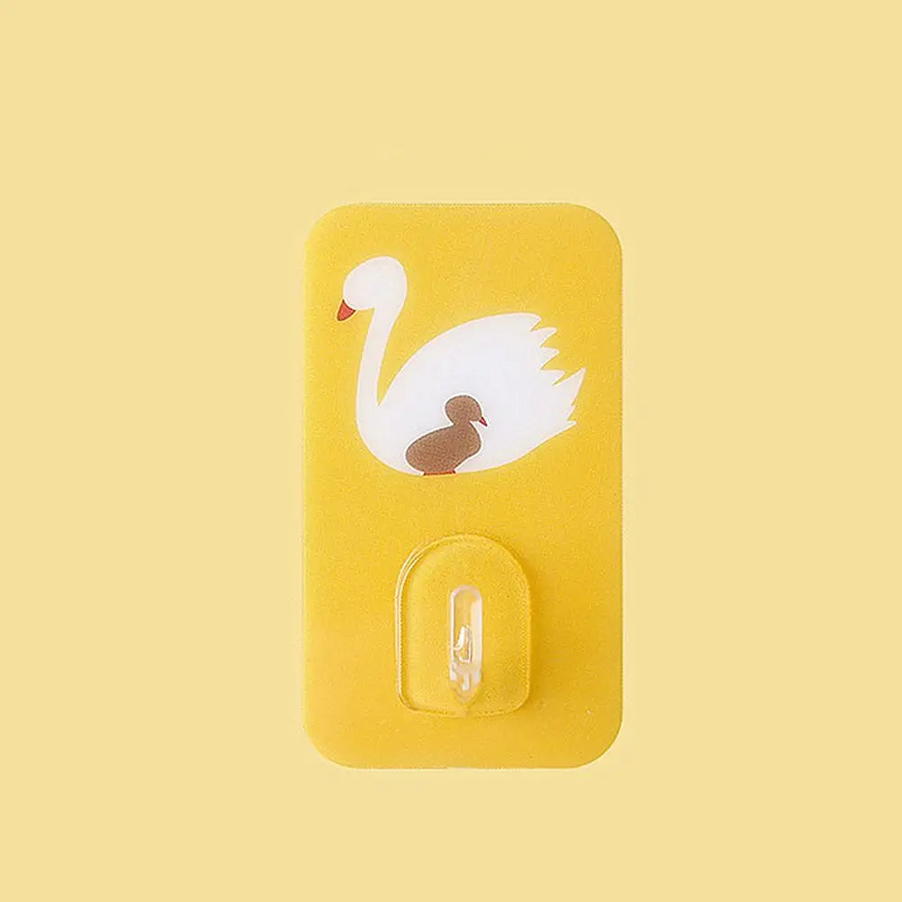 Adhesive Wall Hook - Durable Cartoon Design for Towel & Key Storage