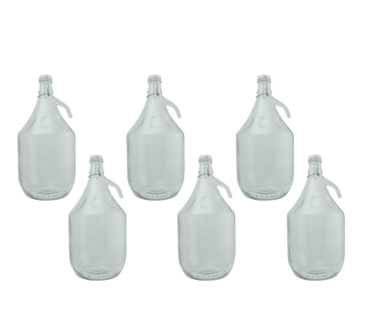 Glass Demijohn 5L 6 Pack Swing Top Cap