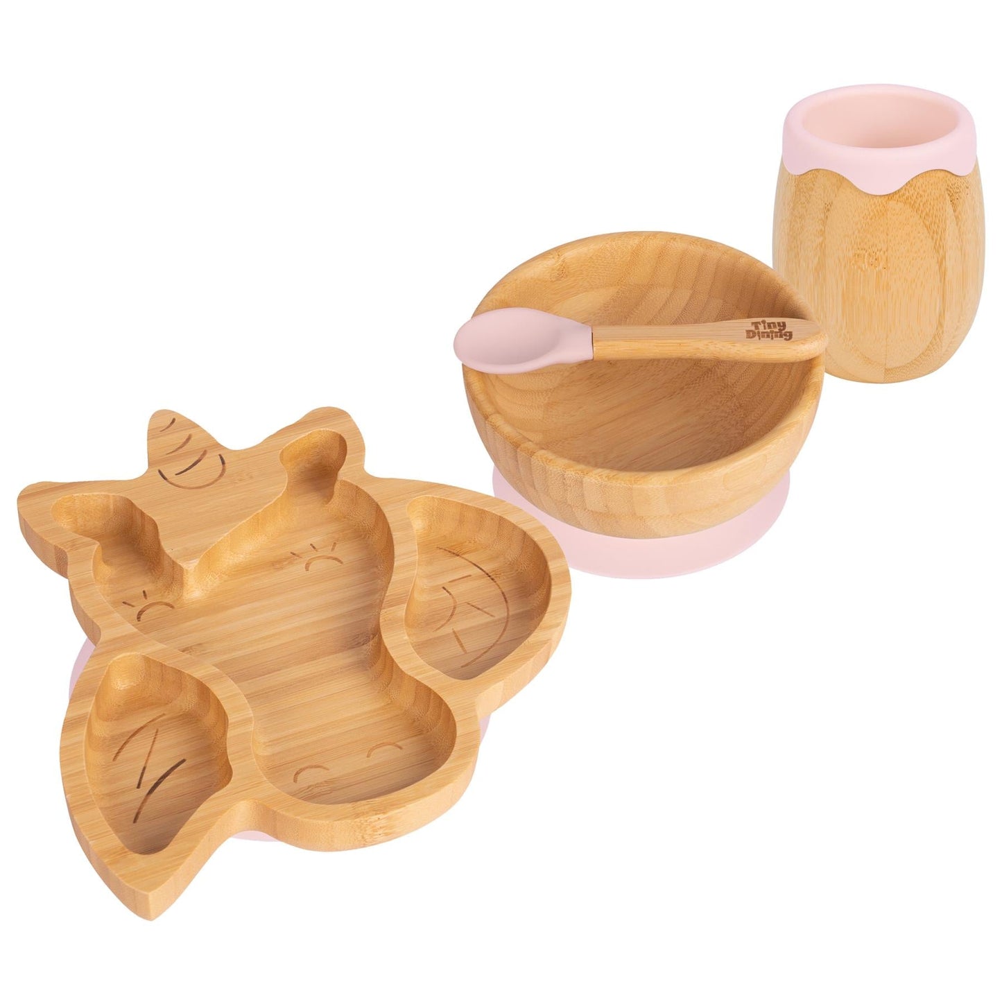 4pc Bella the Unicorn Bamboo Suction Baby Feeding Set