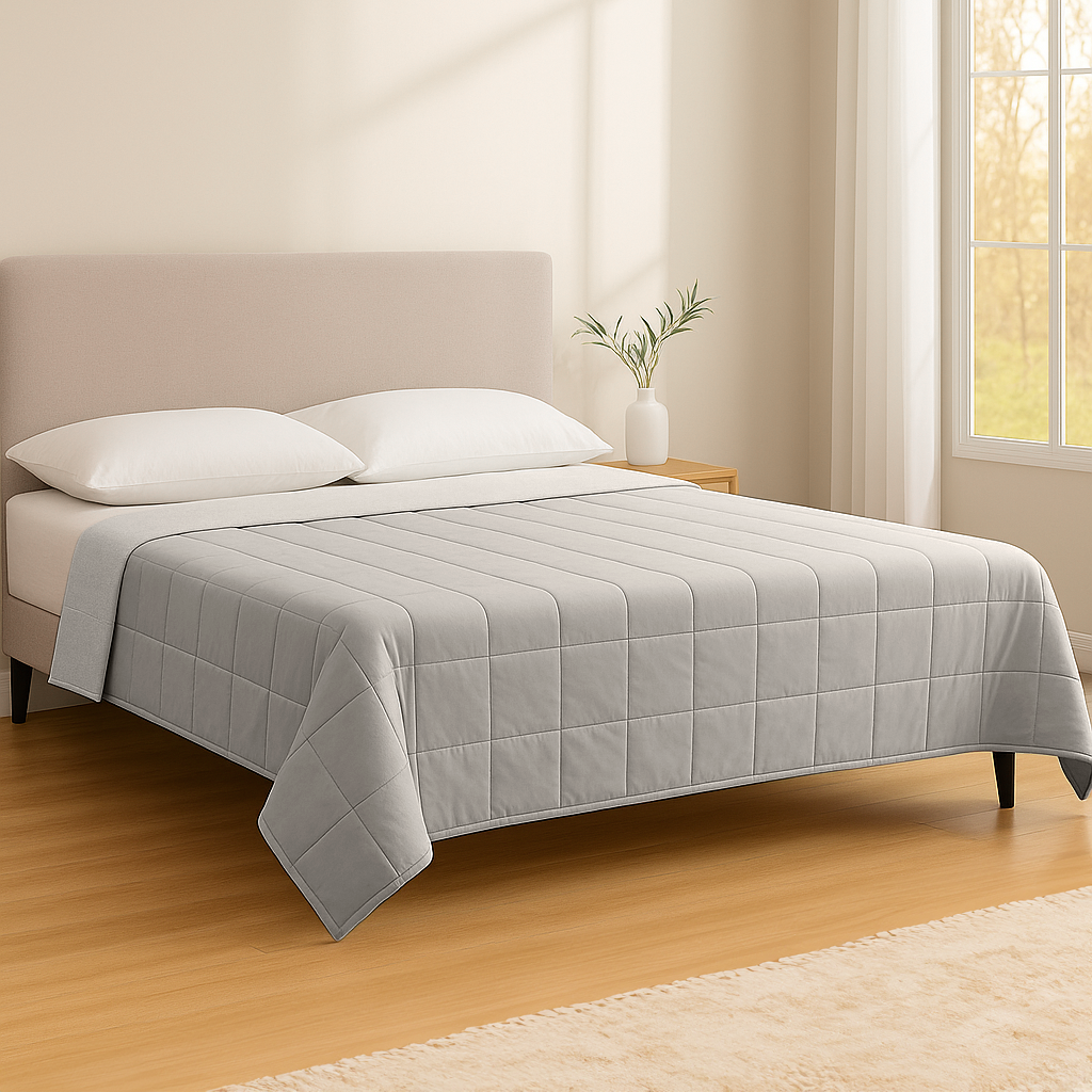 Weighted Blanket with Storage Bag - 125 x 180cm - 6kg - Grey