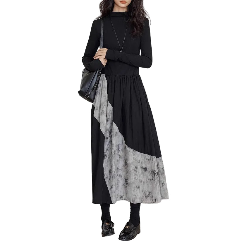 Women’s Black Irregular Inner Pocket Dress