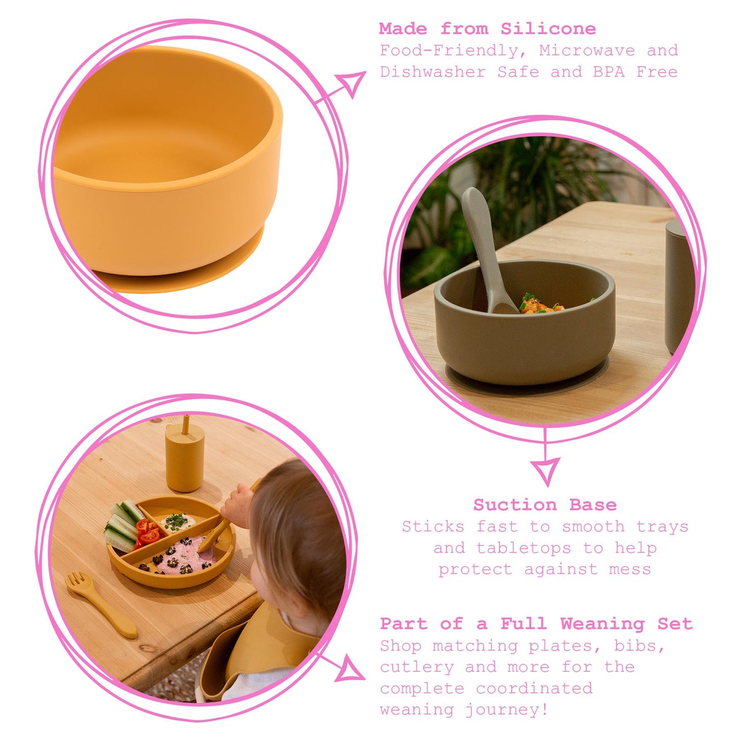 Silicone Baby Suction Bowl with Lid