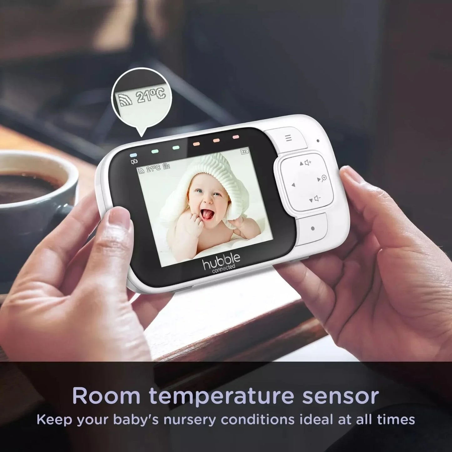 Hubble Nursery View Glow - 2.8" Video Baby Monitor White