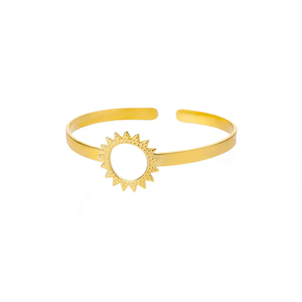 Exquisite Classic Bump Pattern Openning Bangles Bracelet For Women Cuff Bracelet Gold Color Stainless Steel Hand Ornament Gift