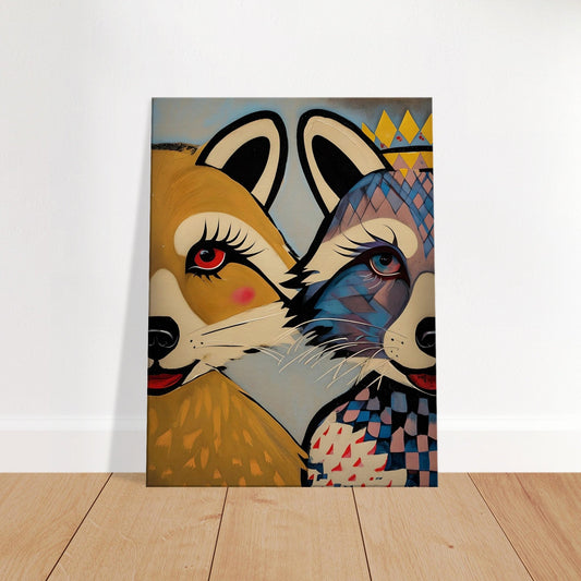 Raccoons Canvas Print  – Abstract Expressionist Canvas